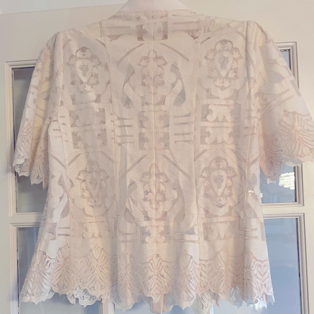 Anthropologie Cream Lace Blouse - Picture 9 of 11